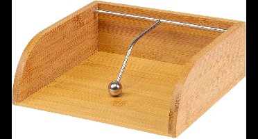 Westmark Servethouder + gewicht, voor 1/4 gevouwen servetten (33 x 33 cm), 21,5 x 20 x 7 cm, bamboe/RVS, Tapas + Friends, lichtbruin/zilver, 69942270