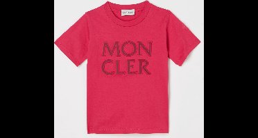 Moncler T-shirt met 3D logoprint - Donker Roze - maat 164