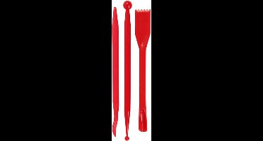 Boetseergereedschap l: 14 5 cm rood 3stuks