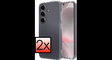 Hoesje - 2 Stuks - Geschikt voor Samsung Galaxy S24 Plus - Sterk & Shockproof - Case Siliconen - Back Cover - Telefoon Hoes - Transparant