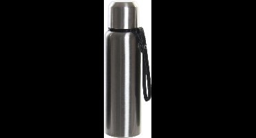 ITEM Thermosfles - 500 ml - RVS - dubbelwandig - schroefdop - zeefje - zilvergrijs