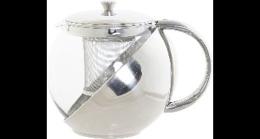 Theepot van glas en RVS 1100 ml met filter/infuser en handvat