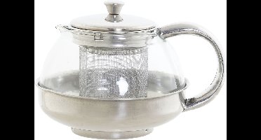 Theepot van glas en RVS 600 ml met filter/infuser en handvat