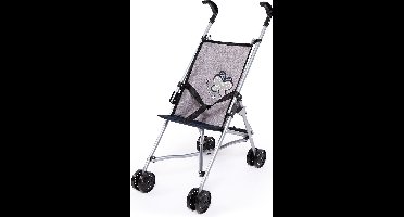 Bayer Design - Poppenbuggy, opvouwbaar, vier dubbele wielen, grijs, roze, met vlinder