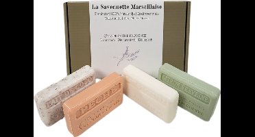 Geitenmelk cadeauset: Kokosmelk scrub - Perzik - Geitenmelk - Citroen verveine