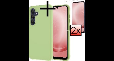 Hoesje - Met 2x Screenprotector - Geschikt voor Samsung Galaxy A25 - Sterk & Shockproof - Back Cover - Siliconen Case - Telefoon Hoes - Groen