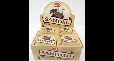 HEM Wierook Kegeltjes - Sandelhout - 40x kegels - ontspannend - kalmerend