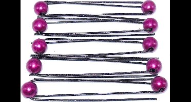 Schuifspelden zwart met paarse parel per 10 stuks.