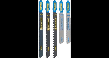 IRWIN Set decoupeerzaagbladen 5PCS mix 3 hout/2 metaal, diverse vertanding, T aansluiting
