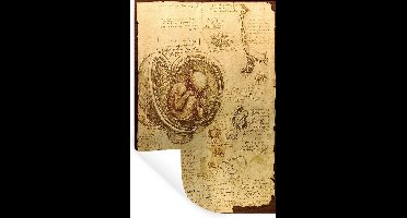 Muurstickers - Sticker Folie - Baby in the womb - Leonardo da Vinci - 20x30 cm - Plakfolie - Muurstickers Kinderkamer - Zelfklevend Behang - Zelfklevend behangpapier - Stickerfolie
