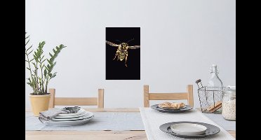 Muurstickers - Sticker Folie - Wesp - Insecten - Portret - 20x30 cm - Plakfolie - Muurstickers Kinderkamer - Zelfklevend Behang - Zelfklevend behangpapier - Stickerfolie