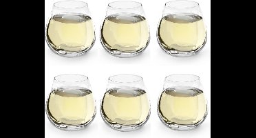 Royal Leerdam Wijnglazen - 6x - zonder voet - 470 ml - Ronda- glas - witte wijn - Wijn drinken - Wijnglazen van glas
