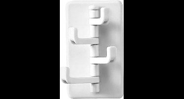 Zelfklevende Muurhaak, 4 haken - Wit