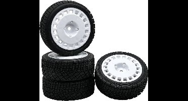 Reely 1:10 Straatmodel, Sportwagen, Rallywagen Complete wielen Rally RA Wit 4 stuk(s)