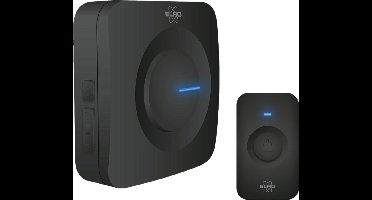 ELRO DB3000 Draadloze Deurbel Set – met Ontvanger op batterij - Bereik 300 meter - IP65 Waterdicht - 64 Melodieën - Zwart