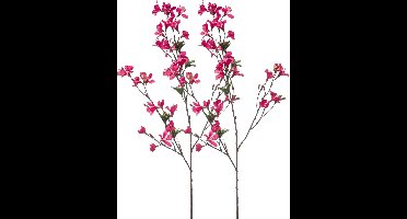 Emerald Kunstbloem Azalea bloesem - 2x - 90 cm - fuchsia roze - Kunst zijdebloemen