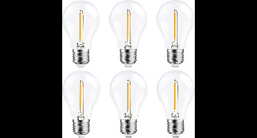 6 stuks | Ledmaxx LED lamp 1W 100lm 2200K Helder Niet-Dimbaar A60 | E27 | Zeer Warm Wit | 1 watt | 15.000 Branduren