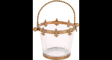 Baroque - Theelicht - Koekschaaltje koper 10 cm - 8x10x10 - Brass+glass