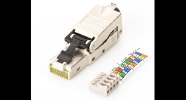 Digitus RJ45 Netwerk Stekkerverbinder CAT 6A, Zonder connectoren [1x LSA, Snijklem, Snelaansluiting - 1x RJ45-stekker,