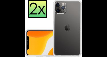 Hoesje - 2 Stuks - Geschikt voor Apple iPhone 12 Pro - Sterk & Shockproof - Case Siliconen - Back Cover - Telefoon Hoes - Transparant