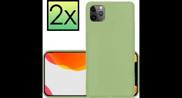 Hoesje - 2 Stuks - Geschikt voor Apple iPhone 12 Pro - Sterk & Shockproof - Case Siliconen - Back Cover - Telefoon Hoes - Groen