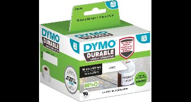 DYMO originele Duurzame LabelWriter labels | 19 mm x 64 mm | Witte Poly | 2 rollen met elk 450 labels (900 zelfklevende etiketten) | Stevige labels voor de LabelWriter labelprinters