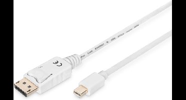 Digitus AK-340102-030-W DisplayPort-kabel Mini-displayport / DisplayPort Adapterkabel Mini DisplayPort-stekker, Display