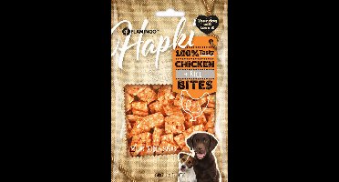 2 X Flamingo Hapki - Snack Honden - Chick'n Snack Chicken&rice Bites - 85 gram. 2 x 85 is 170 gram. Lekker en gezond voor uw vriend. Geen suiker toegevoegd