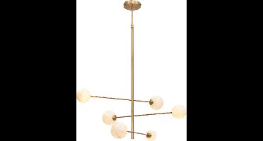 it's about RoMi Hanglamp Carrara - Goud/Wit - 100x100x95cm - 6L - Modern,Luxe - Hanglampen Eetkamer, Slaapkamer, Woonkamer