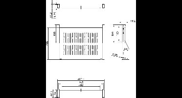 VALUE 19"-Legplank, 485 x 400mm, 2HE, max. 25kg, zwart