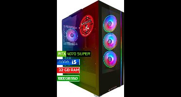 ScreenON - Game Computer / Gaming PC - Intel Core i5 - 1TB M.2 SSD - 32GB RAM - RTX 4070 Super - Windows 11