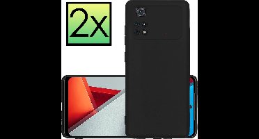 Hoesje - 2 Stuks - Geschikt voor Xiaomi Poco M4 Pro 4G - Sterk & Shockproof - Case Siliconen - Back Cover - Telefoon Hoes - Zwart