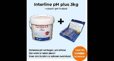 Interline pH plus 3kg - Inclusief chloor en pH Testset- pH plus voor zwembad - Verhogen pH waarde - Inclusief doseerschema