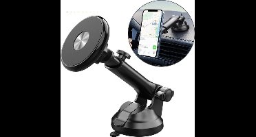 Telefoonhouders Auto met Magneet voor voorruit en dashboard - Veilig en Handsfree | compatibel met MagSafe | Geschikt voor: iPhone 16 15 Plus Pro Max 14 13 12 andere smartphones | Houder | 360 graden draaibaar incl. Metalen Ring