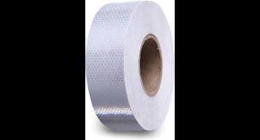 Perel Reflecterende tape 5 cm x 5 m, met honingraatpatroon voor extra zichtbaarheid, wit