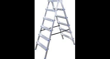 Alumexx DX - Dubbele trap 6 treden - Huishoudtrap - Keukentrap - Inklapbaar - 2,3m Werkhoogte