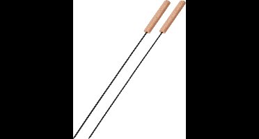 Vaggan BBQ spiezen - 2x stuks - metaal - 48 cm - vleespennen voor vlees - barbecue accessoires
