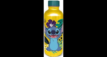 Stitch - aluminium waterfles - lekvrije draaidop - 0,755ml (geel)