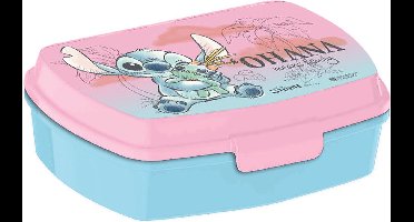 Disney Lilo & Stitch - 35 x 22 CM - Roze / Blauw - Lunchbox - Broodtrommel