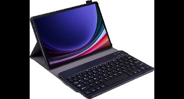 Samsung Galaxy Tab S9 FE/Galaxy Tab S9 Toetsenbord Hoes hoesje - Just in Case - Effen Zwart - Kunstleer QWERTY indeling