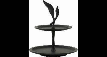 Light & Living Etagère Foglia - Zwart - 2 Laags - Metaal - Modern - Woonkamer - Moederdag - Moederdag cadeautje - Moederdag cadeau voor mama