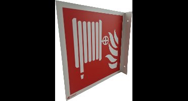 Brandhaspel pictogram - 200x200mm - Brandhaspel bord haaks - Kunststof