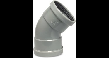 Bocht 45° PVC-U 125 mm SN4 manchet DN125 grijs KOMO/BENOR kort