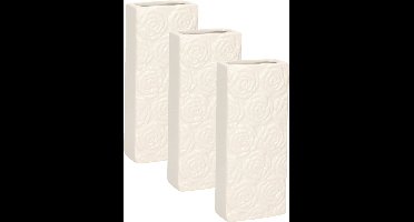 Gerimport Waterverdamper - 6x - wit - keramiek - 400 ml - radiatorbak luchtbevochtiger - 7,4 x 17,7 cm