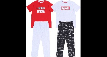 2 x grijs en rood MARVEL pyjama