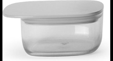 Qualy - Voorraadpot Voedselcontainer 0.3L “FLAT TOP Storage Jar” W105 x L107 x H105mm Transparant