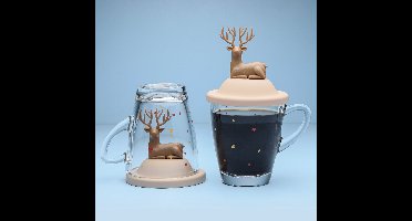 Qualy - Mok “Deer Mug” met cream deksel W94 x L116 x H110 mm 387 gr Materiaal: Gerecycled PP + Oceaanglas