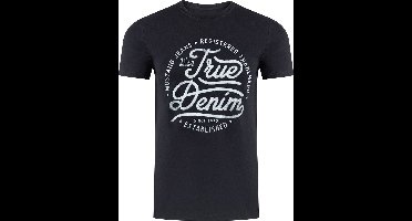 Mustang Heren T-Shirt Basic Print Tee regular fit Zwart 6XL Ronde Hals Volwassenen Opdruk Print Shirts