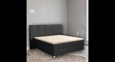 Droomtextiel Hoeslaken Topper - 100% Katoen Satijn 160x220 cm - Tot 12 cm Matrashoogte - Perfecte Pasvorm - Zand