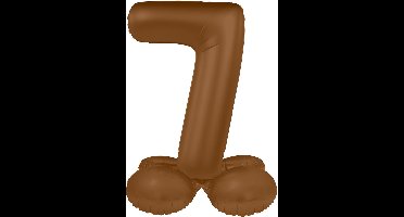 Folat - Staande folieballon Cijfer 7 Chocolate Brown - 41 cm